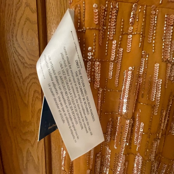 MAC DUGGAL SIZE 4 ABSTRACT BEADED SLEEVELESS MIDI SHEATH DRESS 70264 - Picture 6 of 8